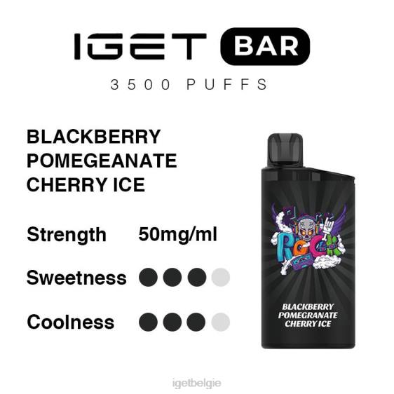 IGET Vape bar 3500 trekjes 806F285 bramen granaatappel kersen ijs