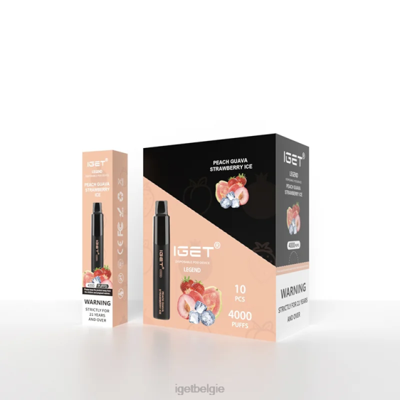 IGET Vape legende 4000 trekjes 806F320 perzik-guave-aardbei-ijs
