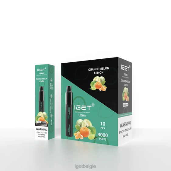 IGET Vape Quality legende 4000 trekjes 806F335 oranje meloen citroen