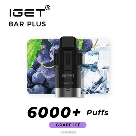 IGET Legend Online bar plus pod 6000 trekjes 806F258 druiven ijs