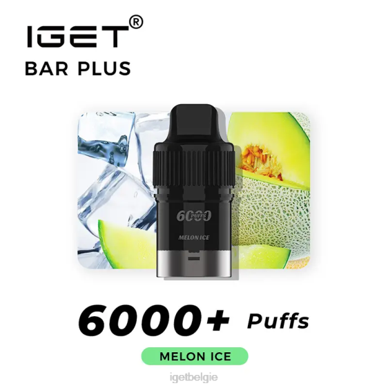 IGET Vape Quality bar plus pod 6000 trekjes 806F260 meloen ijs
