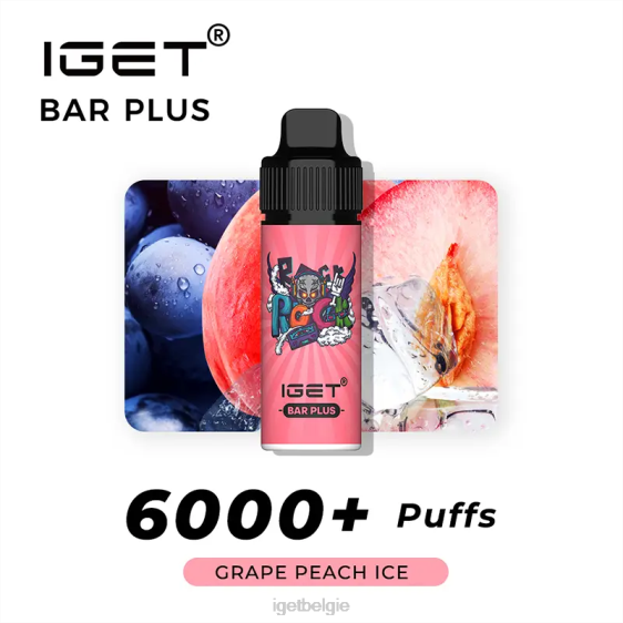 IGET Vape Online bar plus - 6000 trekjes 806F590 druiven-perzik-ijs
