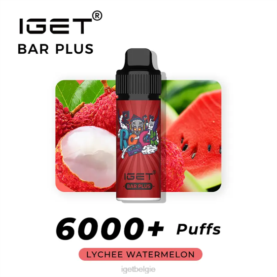IGET Bar Online bar plus - 6000 trekjes 806F606 lychee-watermeloen