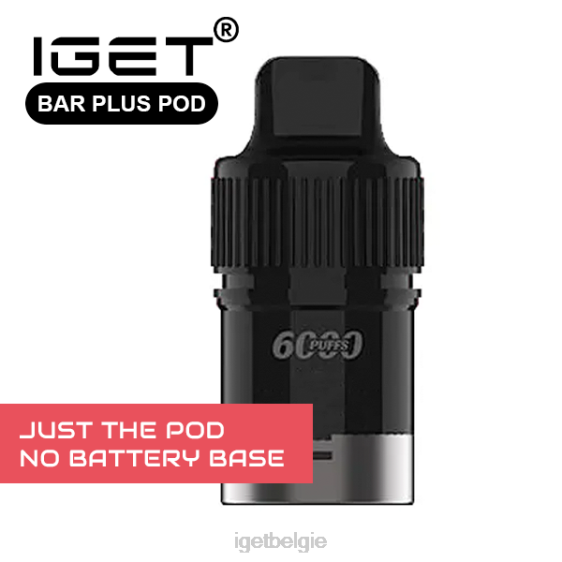 IGET Store bar plus - alleen pod - frambozenbes - 6000 trekjes (geen batterijbasis) 806F674 alleen frambozenbes
