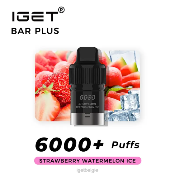 IGET Bar Online nicotinevrije reep plus pod 6000 trekjes 806F377 aardbei watermeloen ijs